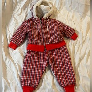 Vintage Plaid 2 pc. Baby Snowsuit